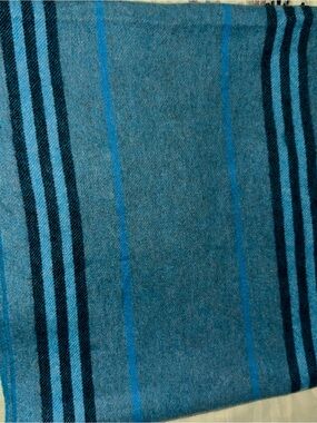 Burberry Blue plaid cashmere Wool scarf